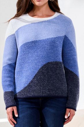 Tribal Elise Crew Neck Sweater In Lapis Blue