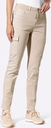 Heine Cargohose HEINE, Damen, Gr. 36, Normalgr&ouml;ssen, sand, 98% Baumwolle, 2% Elasthan, unifarben, Hosen Cargohose