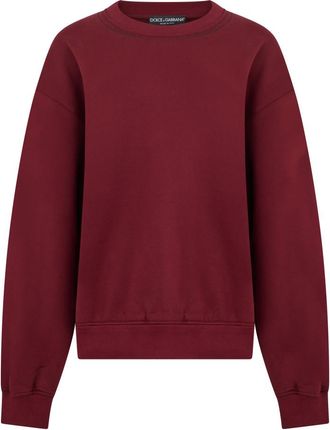 Dolce & Gabbana Maroon Crew Neck Sweatshirt
