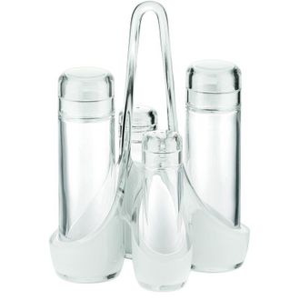 Guzzini Menage Set Olio Aceto Sale e Pepe Glam/Vintage, Trasparente, 18.5 x 14 x h24 cm