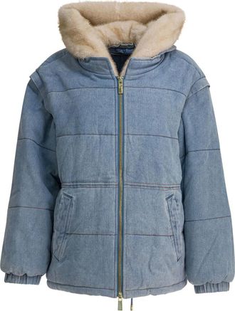 Max & Moi Deva hooded down jacket - Blue