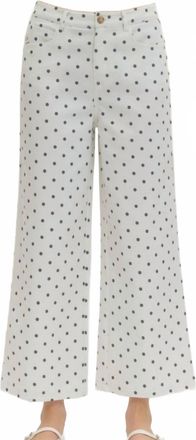 Entro Polka Dot Wide Leg Pants In Off White