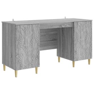 vidaXL Escritorio Sonoma Gris Madera De Ingenier&iacute;a 142,5 X 50 X 75 Cm Vidaxl