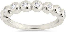 Sterling Forever Trisha Bezel Cubic Zirconia Eternity Band Ring in Silver at Nordstrom, Size 7