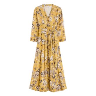 Max Mara Shirt Dresses, female, Yellow, Size: XS Floral Print Dress