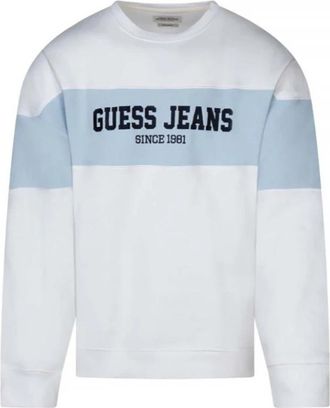 Guess Horizont Sweatshirt - Heren - Sweatshirts - Wit - M - Katoen - Hoodies & sweatvesten