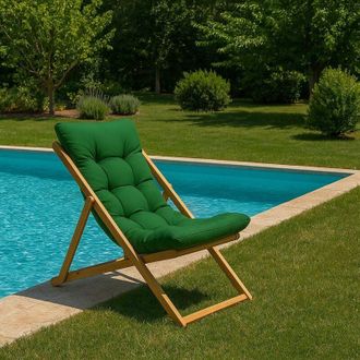 Dmora Silla Para Exterior Coghinas, Respaldo Reclinable, Marr&oacute;n