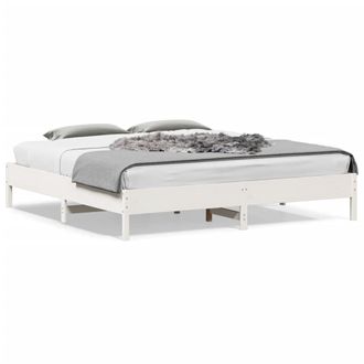 Berkfield Home Bed Frame without Mattress White 180x200 cm Super King Solid Wood Pine