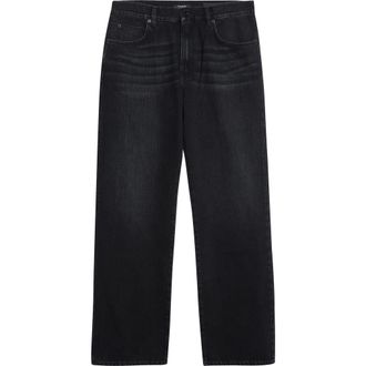 Balmain Loose Fit Jeans in 0Pc Washed Black at Nordstrom, Size 32