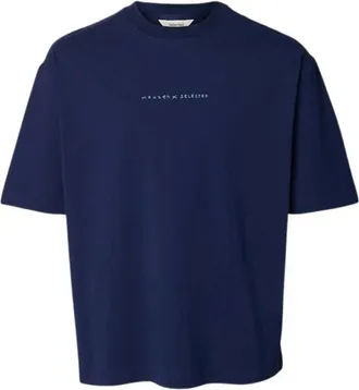 Selected Hombre, Camisetas, Azul, Talla: L