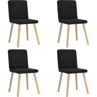 vidaXL Sillas De Comedor 4 Unidades Tela Negras Vidaxl