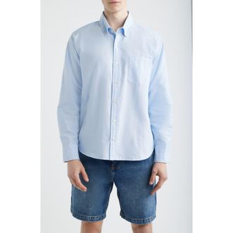Corridor Light Blue Cotton Button-Down Oxford Shirt in Chambray at Nordstrom, Size Xx-Large