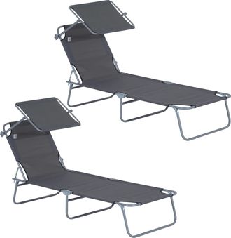 OEM Lettino Prendisole Con Seduta Imbottita, Design Pieghevole, 2 Pezzi