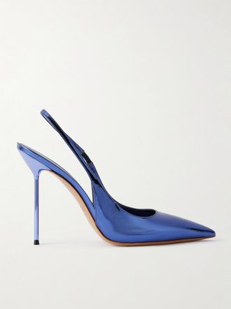 PARIS TEXAS D&eacute;collet&eacute; Slingback In Pelle Lucida Lidia - Blu