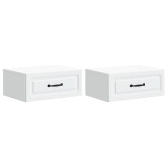 vidaXL Mesita De Noche De Pared Con Caj&oacute;n 2 Pcs 49 X 34,5 X 20 Cm Vidaxl
