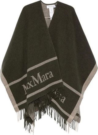 Max Mara Jassen, Dames, Groen, ONE Size, Wol, Hilde Cape