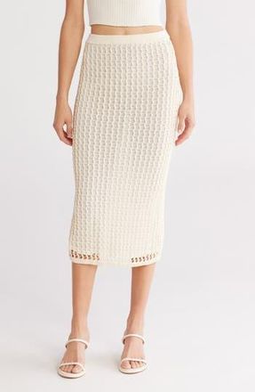 SIMKHAI Odie Open Knit Maxi Skirt in Ivory at Nordstrom Rack, Size X-Small