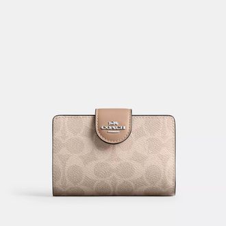 Coach Medium Corner Zip Wallet In Signature Canvas