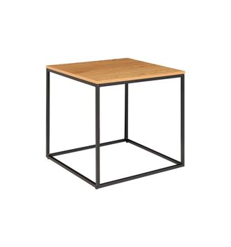 Moloo Mesa auxiliar con acabado en roble y metal 45x45 cm