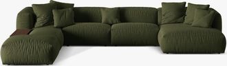MICADONI Modulares Design Panorama Sofa Martina - Strukturstoff Grün