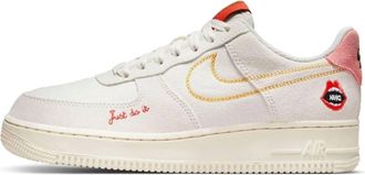 Nike Womens Air Force 1 07 Sneakers In Peace/white/orange/red