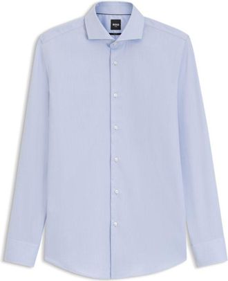 BOSS ONE Slim-fit shirt in wrinkle-resistant Oxford cotton