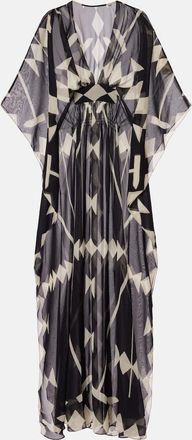 Johanna Ortiz Abito lungo in georgette con stampa