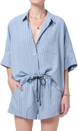 Citizens Of Humanity Claire Stripe Origami Button-Up Shirt in Capri Stripe at Nordstrom, Size X-Small