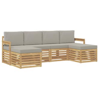 vidaXL Conjunto De Sof&aacute;s De Exterior 5 Pcs Blanco Y Gris Claro Vidaxl