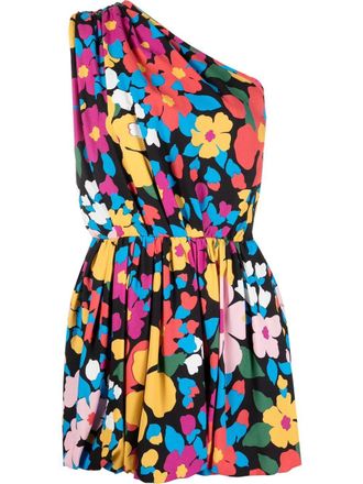 Saint Laurent Asymmetrische mini-jurk - Blauw