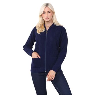 Janisramone Hamishkane New Zip-up Ladies Cardigan, Full Sleeves Solid Color Cardigans for Women UK, Ladies Cardigans with Pockets for Winters, Knitted Womens Zip 