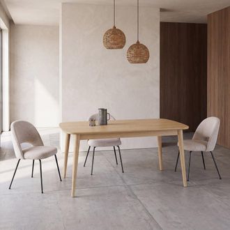 Maisons du monde Mesa de comedor extensible 160/230 cm, madera de fresno y roble, hasta 10 personas
