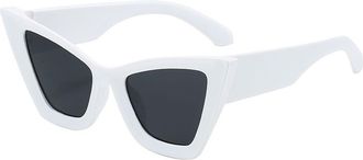 Generic Mens Outdoor Driving Sunglasses Womens Shopping And Commuting Decorative Sun Glasses(White)