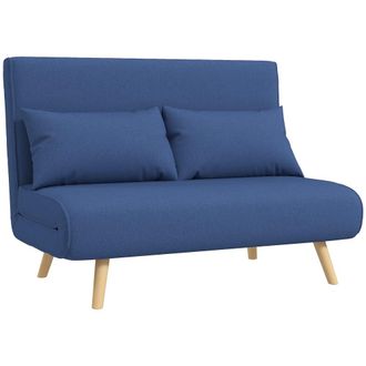 HOMCOM Sof&aacute; cama doble 120x75x85 cm azul