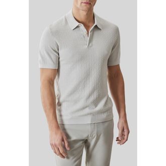 Robert Barakett Halric Polo Sweater in Swan at Nordstrom, Size Xx-Large