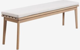 Sklum Banco De Jard&iacute;n 160 Cm En Madera De Acacia Y Tela Kaela Sklum