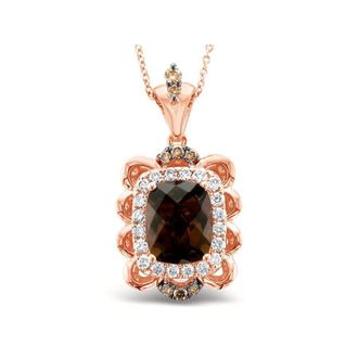 Le Vian Ladies Chocolate Quartz Necklaces in 14K Strawberry Gold