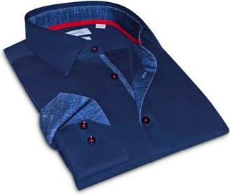 Levinas Tailored Fit Solid Cotton Dress Shirt in Navy at Nordstrom Rack, Size Xxx-Large