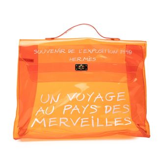 Herm&egrave;s Tweedekans Vinyl Souvenir Van De Tentoonstelling Kelly Handtas