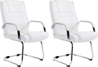 Clp Clp - Set De 2 Sillas Cantilever Xxl Attila En Polipiel Blanco