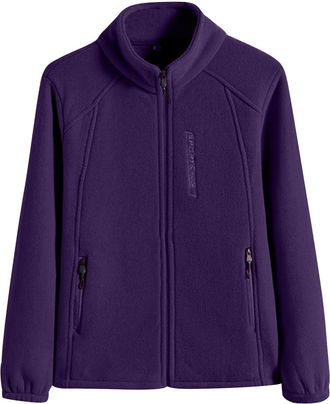 Generic Womens Fleece Jacket Long Sleeve Warm Stand Collar Zip Up Outdoor Sweatshirt Coats Thick Plush Cardigan With Pockets Winter Fuzzy Jackets Coats Overco