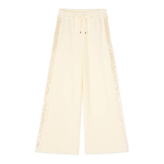 Oltre Palazzo Pants - Dames - Wijde Broeken - Wit - XS - Katoen - Broeken