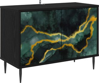 vidaXL Mueble De Tv Wijhe 69 X 33 X 50,5 Cm Roble Negro Vidaxl
