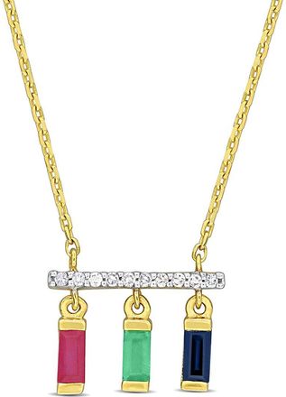 Rina Limor 10K 0.52 Ct. Tw. Diamond & Gemstone Necklace