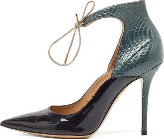 Ferragamo Pumps in pelle di serpente con tacco 110mm - Nero