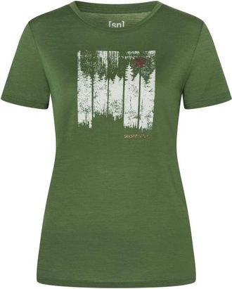 super.natural Wonder Wald Tee Merinoshirt f&uuml;r Damen | chive / copper