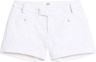 Ami Casual Witte Wol Mini Shorts - Dames - Bermuda - Wit - S - Wol - Korte Broeken