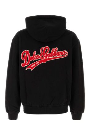 Dolce & Gabbana Mens Black Cotton Sweatshirt Nero Felpe