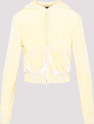 Balenciaga Womens Fitted Zip-up Hoodie - Yellow viscose - Size X-Small