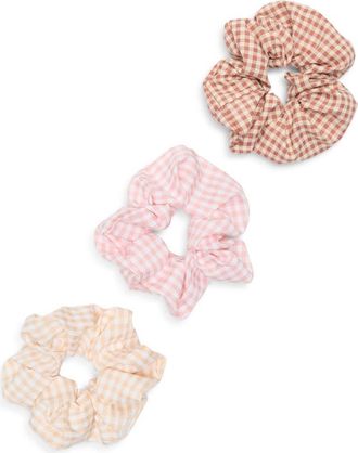 BP. 3-Pack Gingham Scrunchies in Multi Pink at Nordstrom